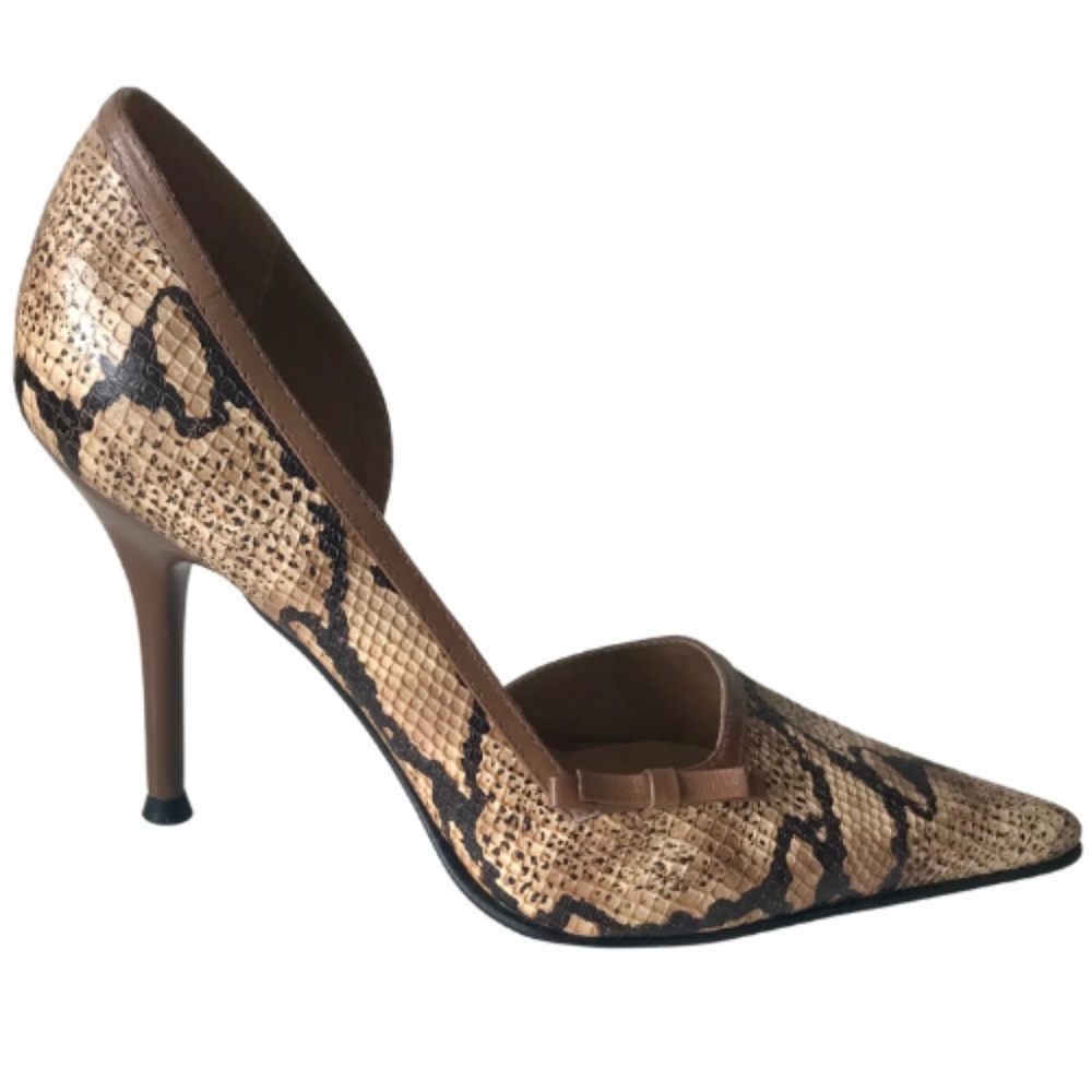 EUC Mari Black Tan Snake Print 4" Heels Size 35